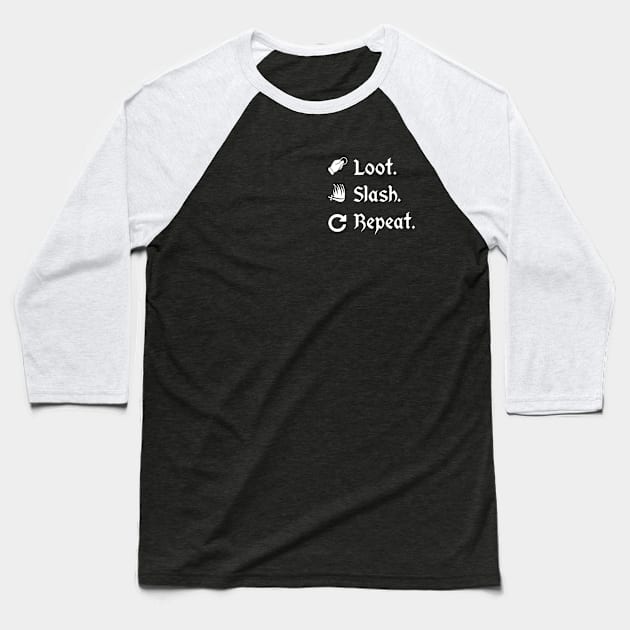 Loot Slash Repeat - Comission Baseball T-Shirt by Lukasking Tees